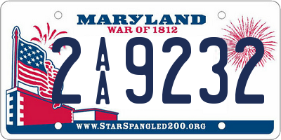 MD license plate 2AA9232