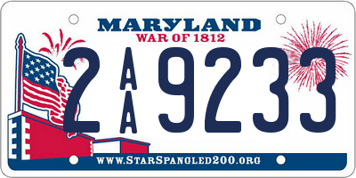 MD license plate 2AA9233