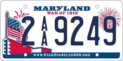 MD license plate 2AA9249