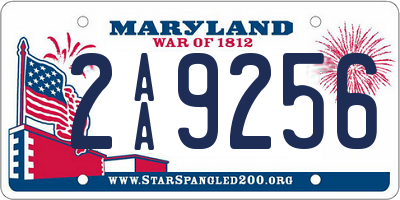 MD license plate 2AA9256