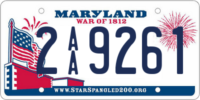 MD license plate 2AA9261