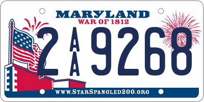MD license plate 2AA9268