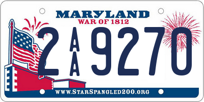 MD license plate 2AA9270