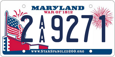 MD license plate 2AA9271