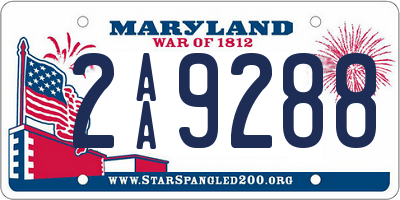 MD license plate 2AA9288