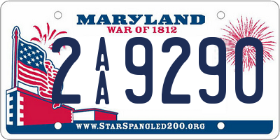 MD license plate 2AA9290