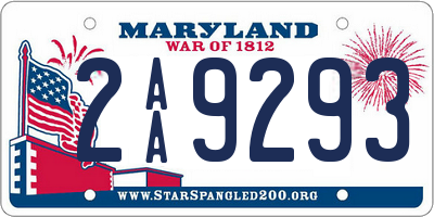 MD license plate 2AA9293