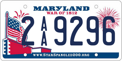 MD license plate 2AA9296