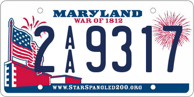 MD license plate 2AA9317