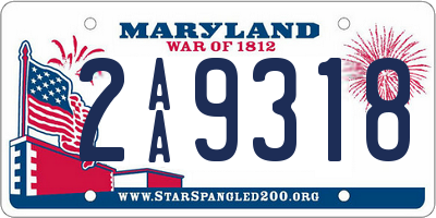 MD license plate 2AA9318