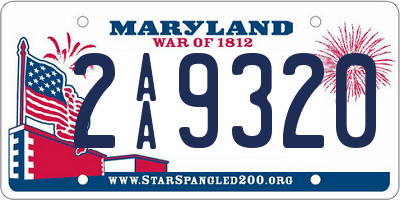 MD license plate 2AA9320