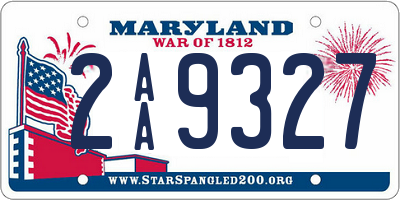 MD license plate 2AA9327