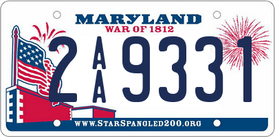 MD license plate 2AA9331