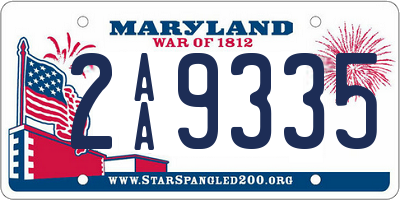 MD license plate 2AA9335