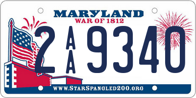 MD license plate 2AA9340