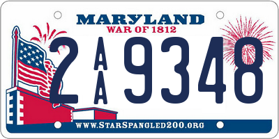 MD license plate 2AA9348