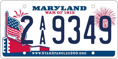 MD license plate 2AA9349