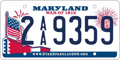 MD license plate 2AA9359