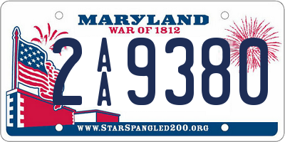 MD license plate 2AA9380