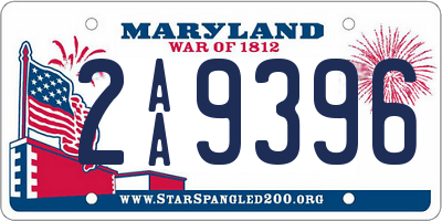 MD license plate 2AA9396