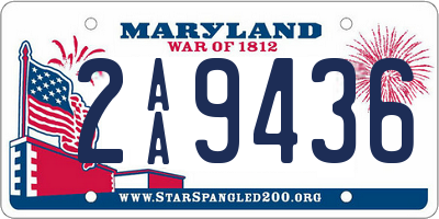 MD license plate 2AA9436