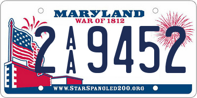 MD license plate 2AA9452