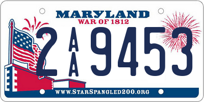 MD license plate 2AA9453