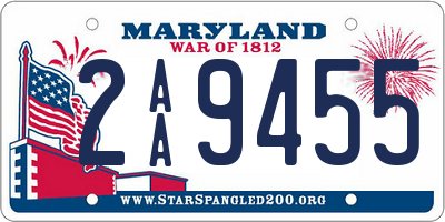 MD license plate 2AA9455