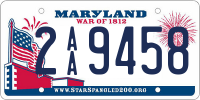 MD license plate 2AA9458