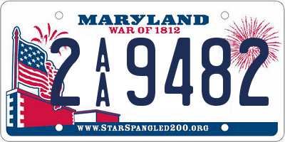 MD license plate 2AA9482