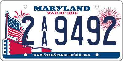 MD license plate 2AA9492