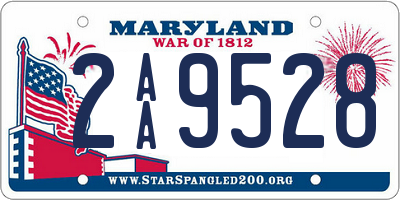 MD license plate 2AA9528
