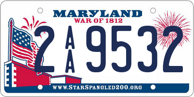 MD license plate 2AA9532