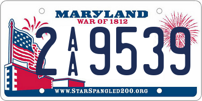 MD license plate 2AA9539