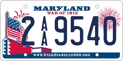 MD license plate 2AA9540