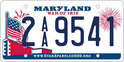 MD license plate 2AA9541