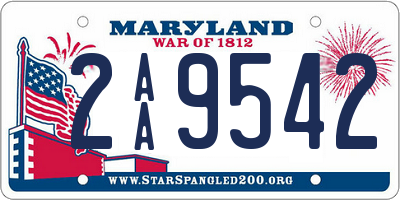 MD license plate 2AA9542
