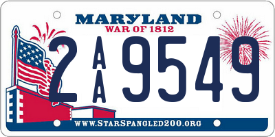 MD license plate 2AA9549