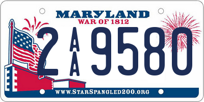 MD license plate 2AA9580