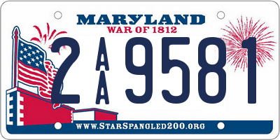 MD license plate 2AA9581