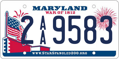 MD license plate 2AA9583
