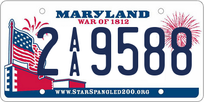 MD license plate 2AA9588