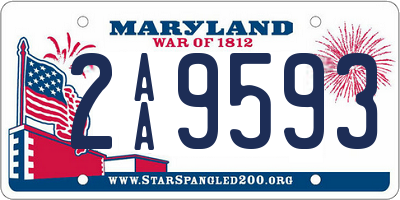 MD license plate 2AA9593