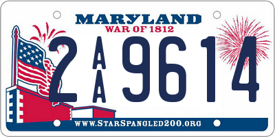 MD license plate 2AA9614