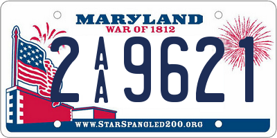MD license plate 2AA9621
