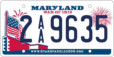 MD license plate 2AA9635