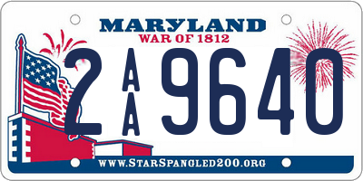 MD license plate 2AA9640
