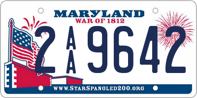 MD license plate 2AA9642