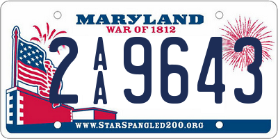 MD license plate 2AA9643