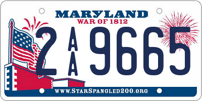 MD license plate 2AA9665